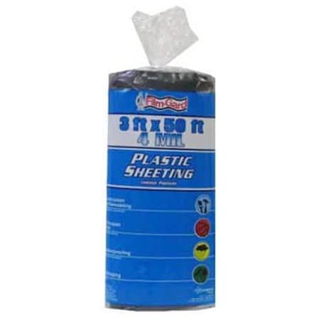 Berry Plastics 626154 4Mil Black Polyethylene Consumer Sheeting- 3 x 50 ft 490532